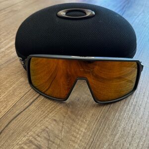 Oakley Sutro PRIZM Shield Sunglasses - Black Frame with Amber Lens